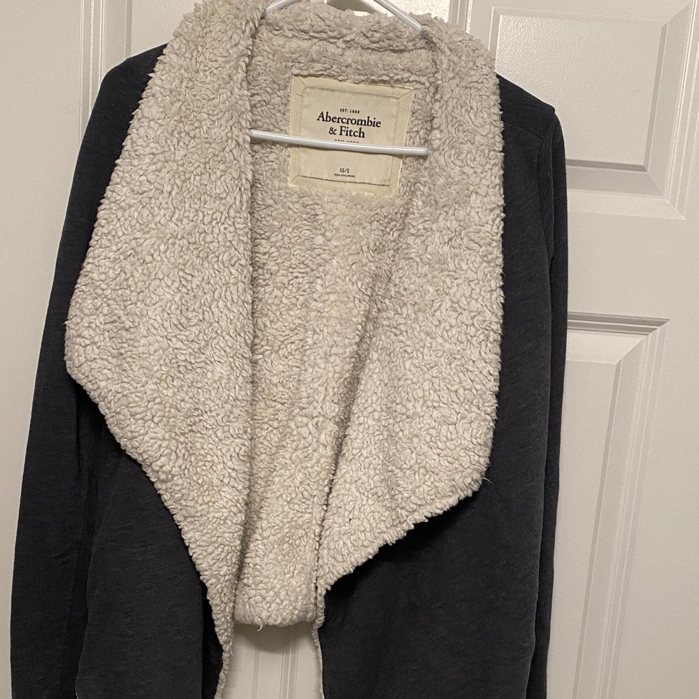 Abercrombie & Fitch Charcoal Jacket with Cream Fleece